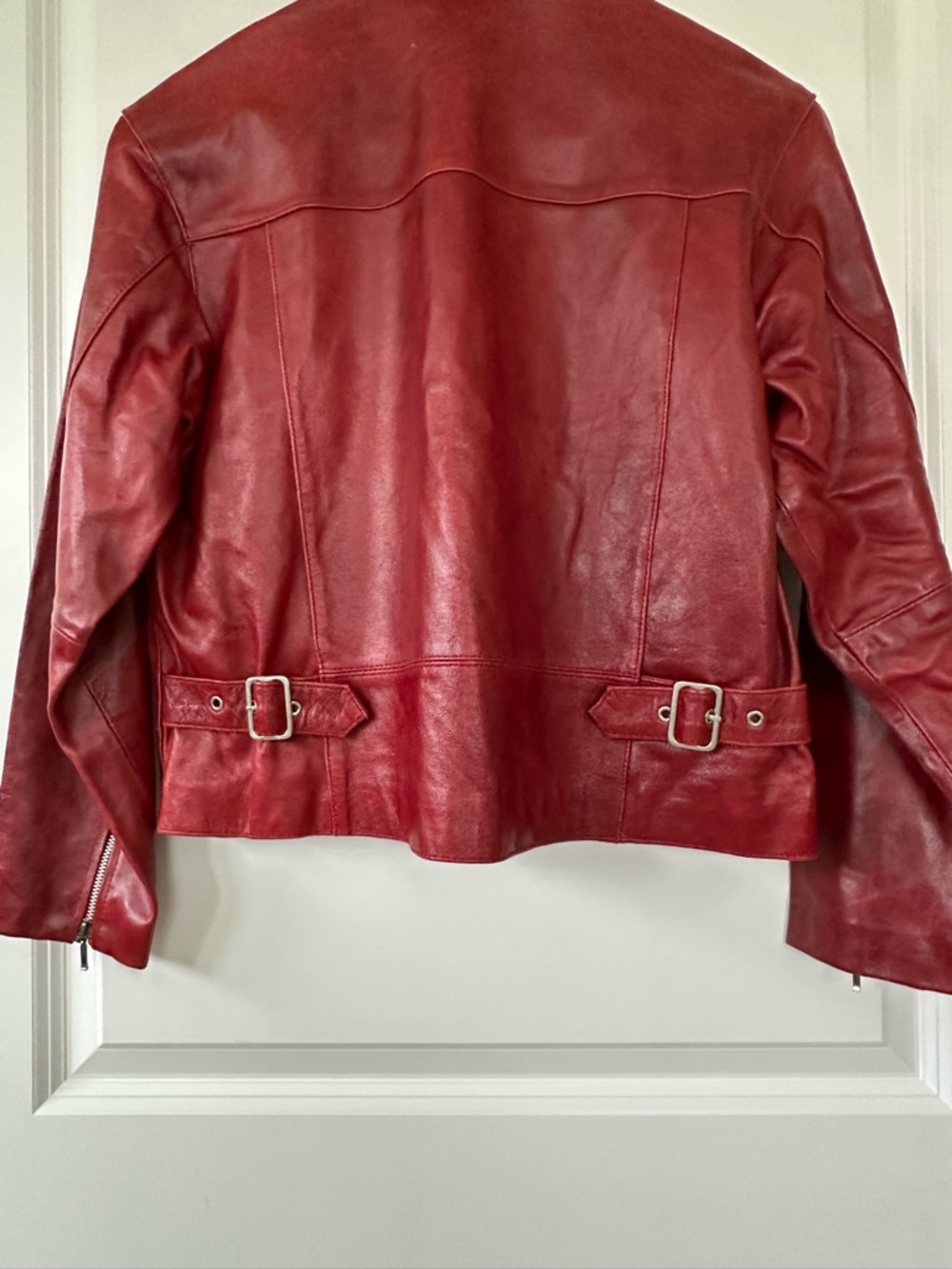 Vintage 2000’s GAP Red Leather Zip-Up Jacket - Picture 11 of 15